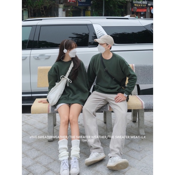 Áo Nỉ Bông Sweater Trơn Hàng QC ÁO ĐÔI NHÓM NAM NỮ
