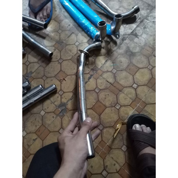 Cổ pô dùng cho dream Wave sirius inox hàn pô zin inox 201 site 27