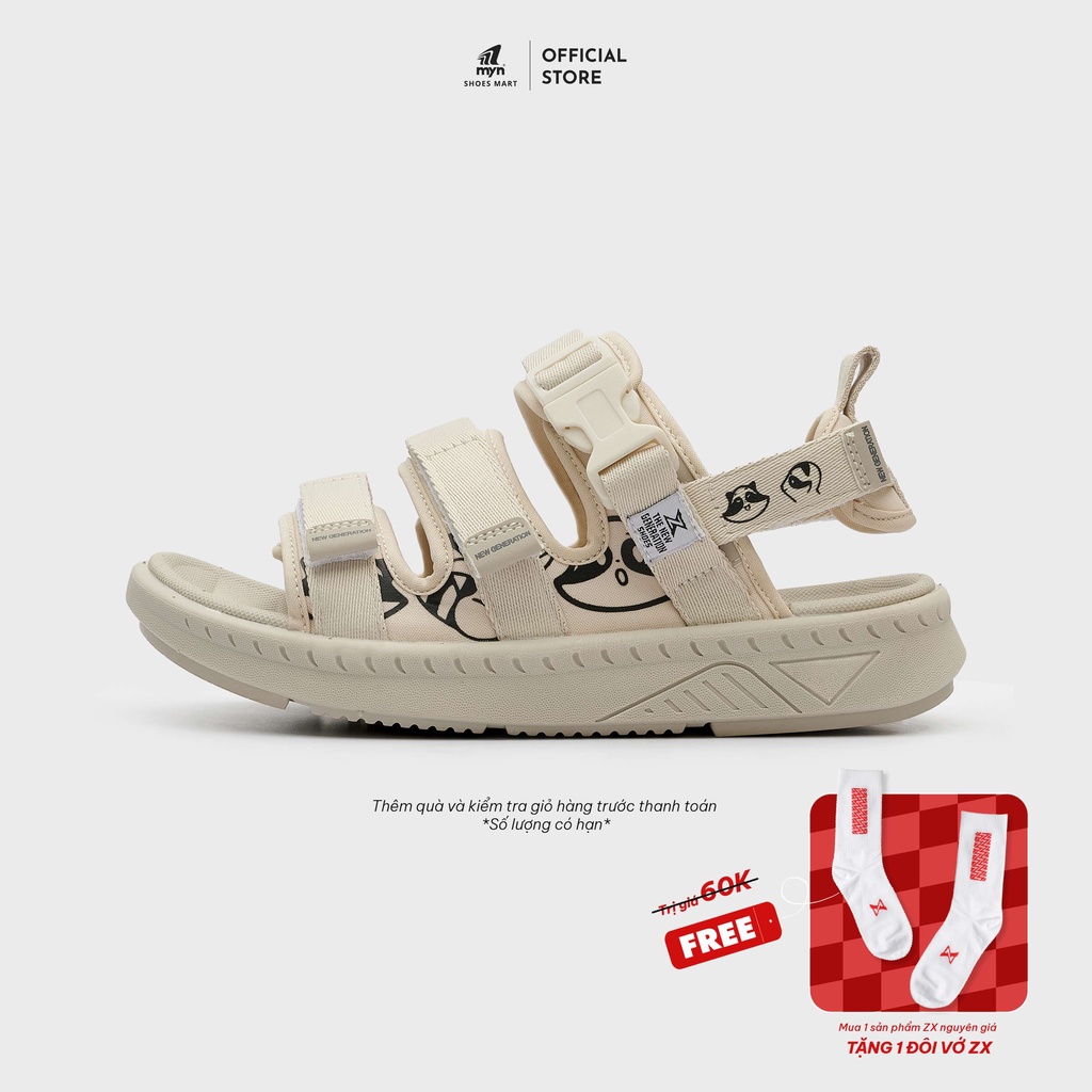 Giày Sandal ZX 3715 Raccoon Cream công nghệ Phylon cao cấp, dép xăng đan quai sau tháo rời