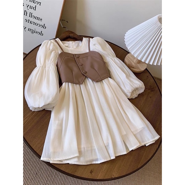 (ORDER) Váy cho bé gái tay bồng điệu đà + áo 2s da size đại hàng QCCC Tiệm Bông