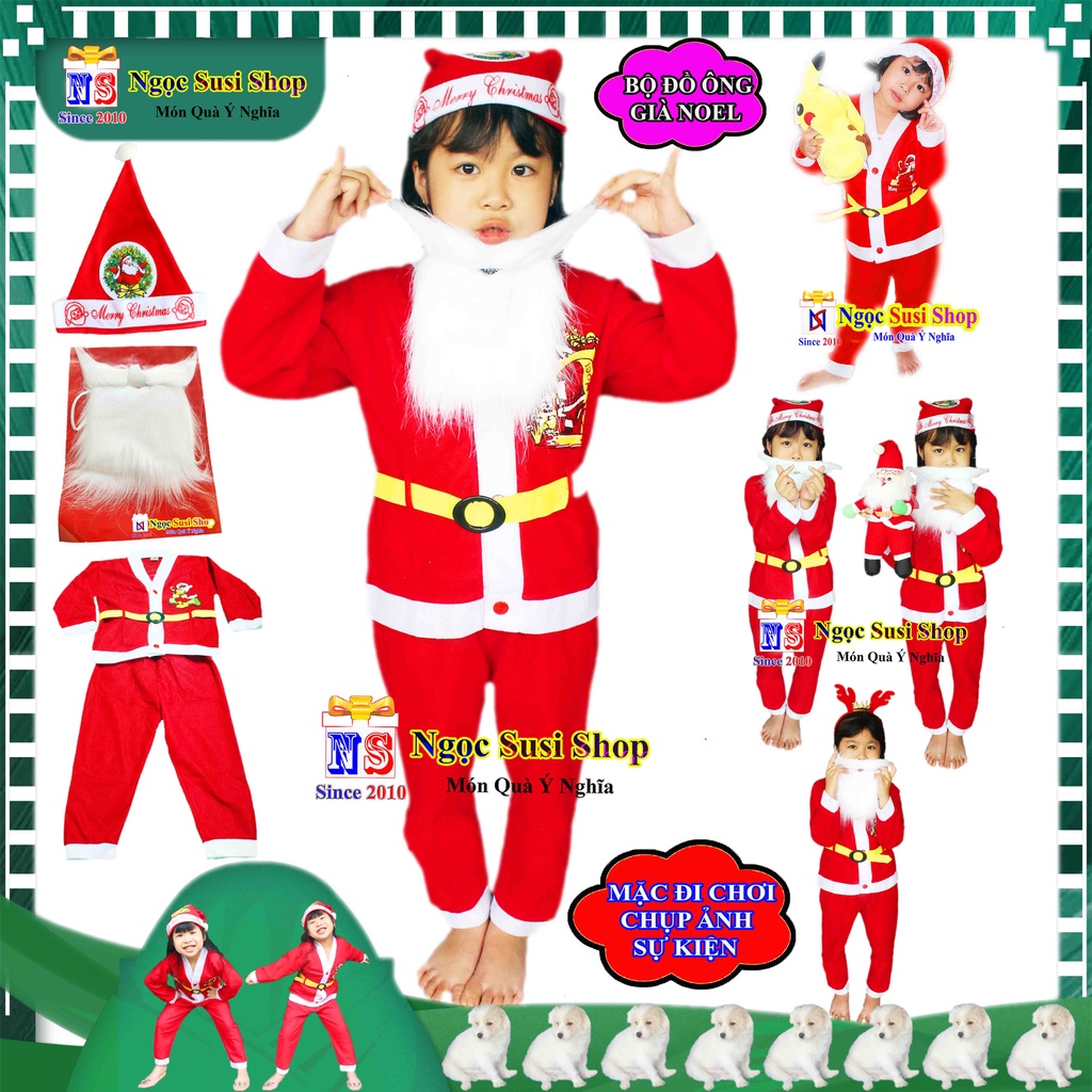 [ẢNH THẬT] BỘ ĐỒ ÔNG GIÀ NOEL CHO BÉ Từ 1 - 11 Tuổi CHẤT VẢI NỈ LOẠI 1 - QUẦN ÁO NOEL CHO BÉ [BÁN LẺ GIÁ SỈ]