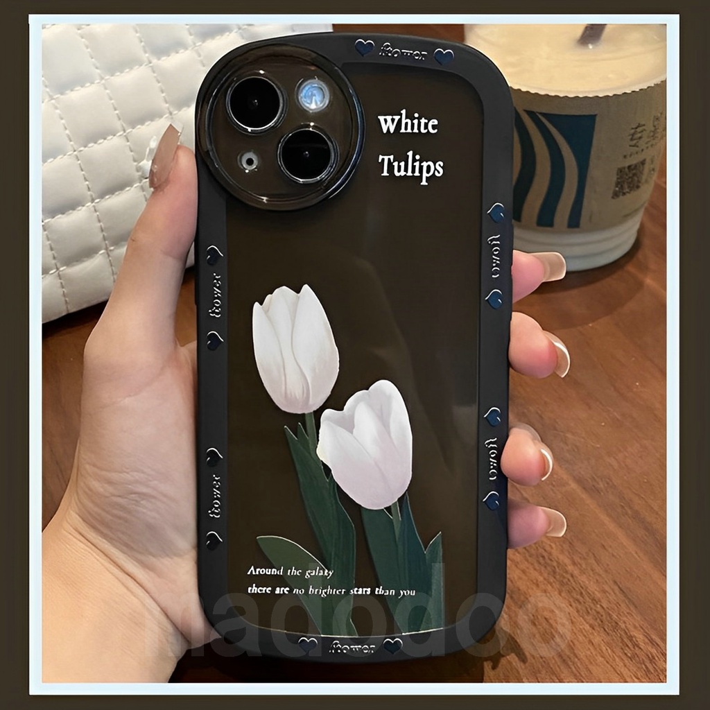Casing OPPO A78 A77S A57 2022 4G A16K A16E A16S A74 A95 A54 A52 A72 A92 A15 A15S A53 A33 2020 A16 A93 A95 A94 5G A9 A5 A7 A5S A12 A3S F11 Pro F9 F17 A71 A37 37F Noe 9 A59 F7 A39 A83 F5 Youth ins Cute Oval Tulip Flowers High Quality Soft Phone Case DYJ 09