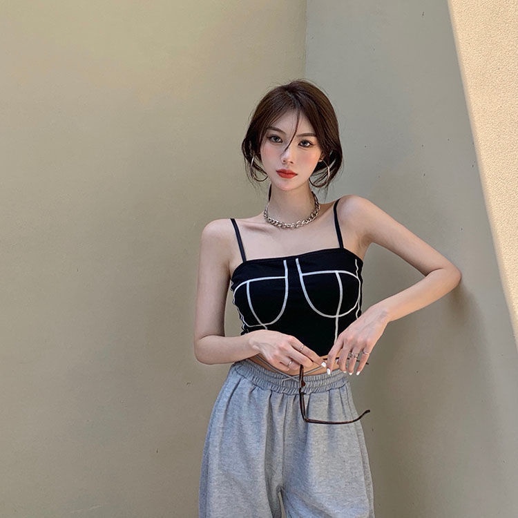 Áo Hai Dây Mỏng Mùa Hè Có Đệm Ngực Thiết Kế Phong Cách Mới Cho Nữ