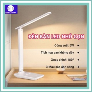 Đèn Led ánh sáng dịu nhẹ 3 chế độ để bàn cắm sử dụng trực tiếp và tích hợp sạc pin điện thoại không dây thông minh