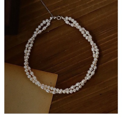 Dây Chuyền Choker Bạc 925 Đan Xoắn - NT14 - Ngọc Trai Trường Thịnh