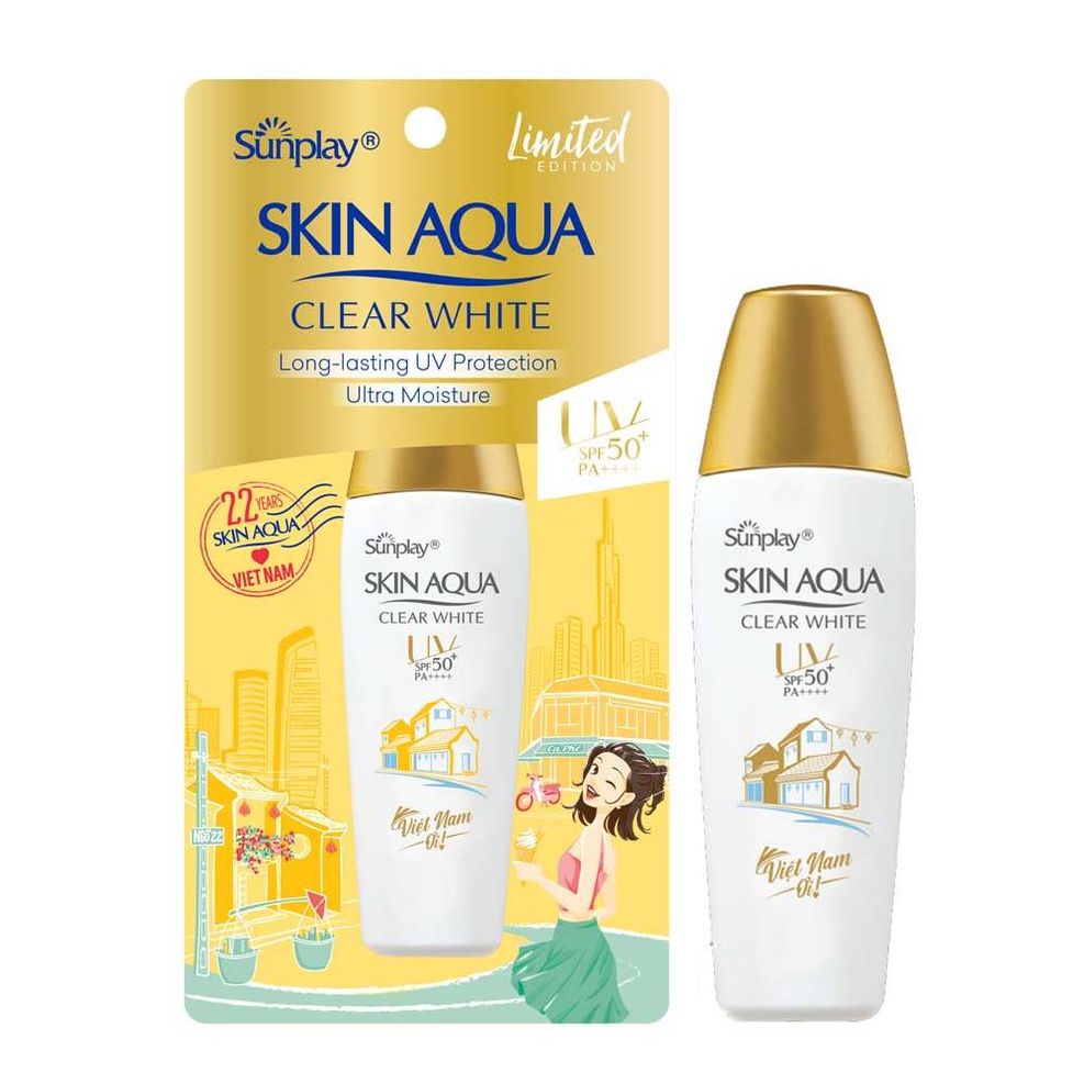 Sữa Chống Nắng Dưỡng Da Trắng Mịn Skin Aqua Clear White Sunplay 55Gr