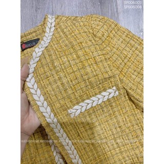Áo dạ tweed viền trắng