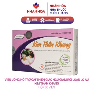 Viên Uống Hỗ Trợ Cải Thiện Giấc Ngủ Giảm Rối Loạn Lo Âu Kim Thần Khang hộp 30 viên