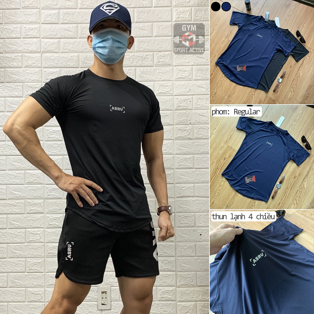 Áo thun nam thể thao áo thun tập gym nam t shirt ASRV thun lạnh 4 chiều ( ảnh video thực tế )