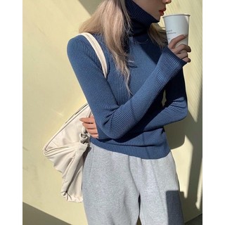 Áo len cổ lọ len tăm tay dài