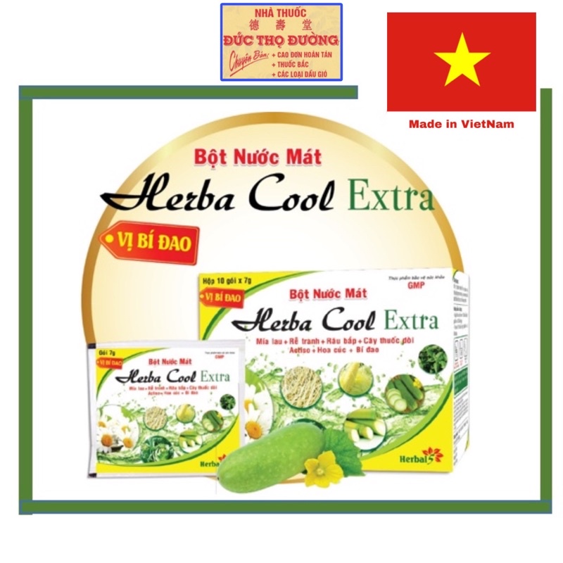 Bột nước mát Herba Cool Extra vị bí đao (hộp 10 gói x 7g)