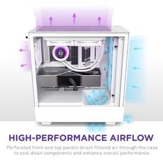 Vỏ case NZXT H5 FLOW WHITE (TẶNG 2 FAN)