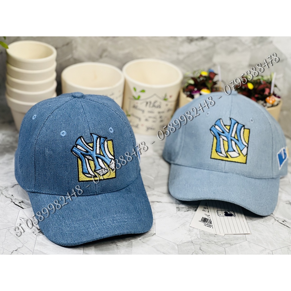 NÓN KẾT JEANS NYY - MŨ LƯỠI TRAI TRƠN NY THÊU CHỮ MÀU NAM NỮ