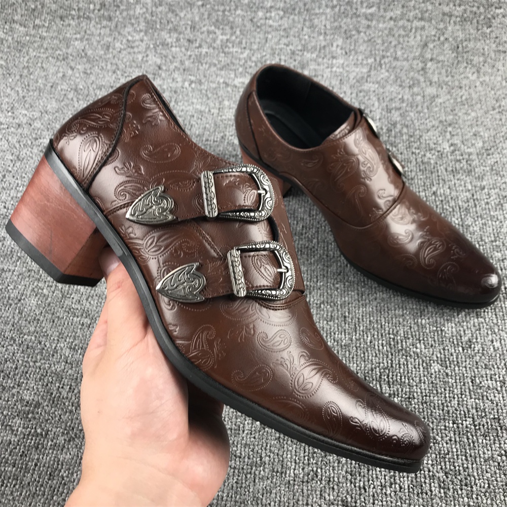 Giày Da Buộc Dây Đế Dày 6cm Tăng Chiều Cao Chống Thấm Nước Thoáng Khí Phong Cách Doanh Nhân Cho Nam