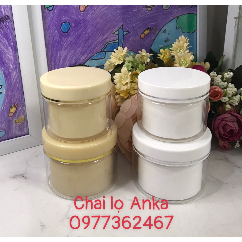 Vỏ hộp nhựa chiết kem body, hũ đựng mỹ phẩm HŨ PP 2 lớp 100ml, 200ml