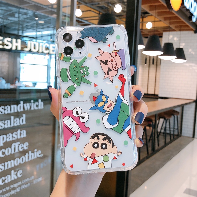 Ốp Điện Thoại Tpu Mềm Trong Suốt In Hình Shin bút chì Dễ Thương Cho iPhone 14/13/12/11 pro/promax