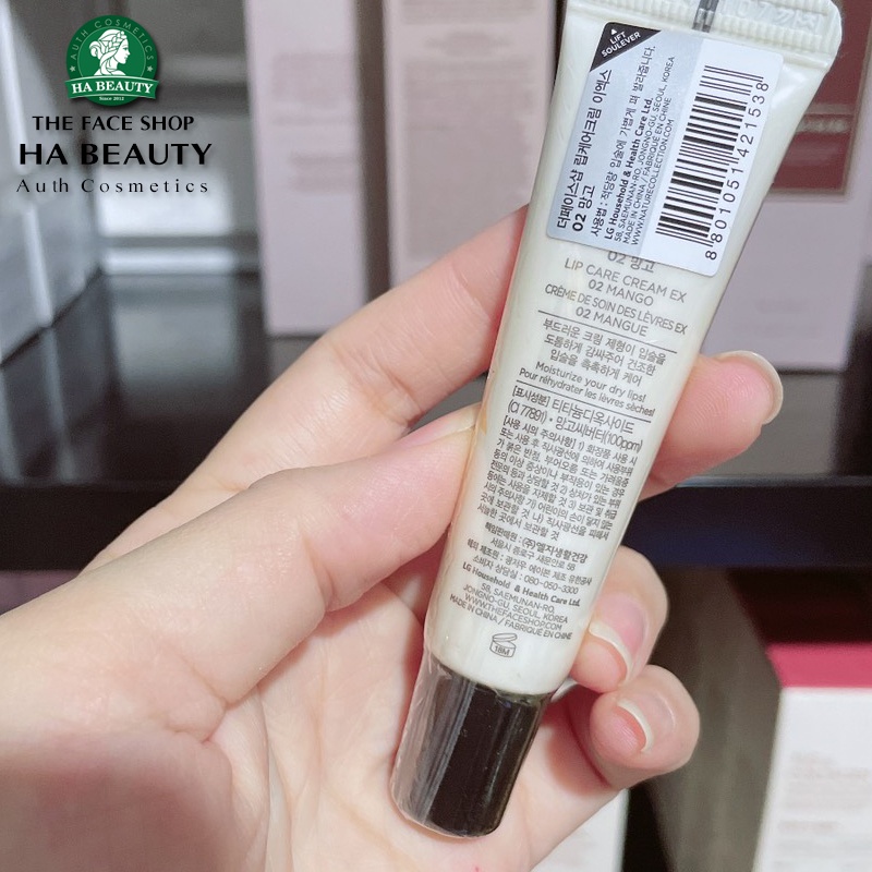 Son dưỡng môi The Face Shop không màu Lip Care Cream 12g có 2 mùi Shea Buuter và Mango