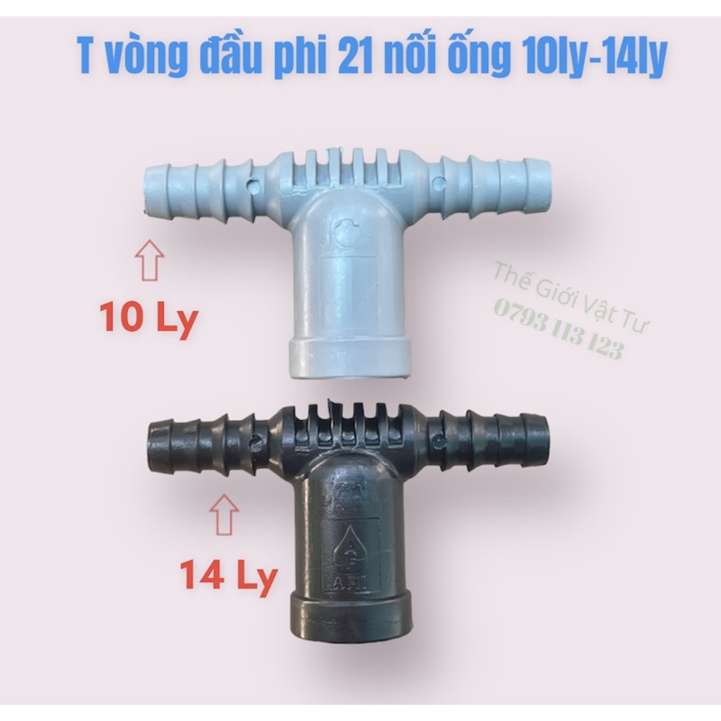 Bộ 10 cái T 21 NHỰA  NỐI VÒNG VỚI DÂY PE 10 LY HOẶC 14 LY