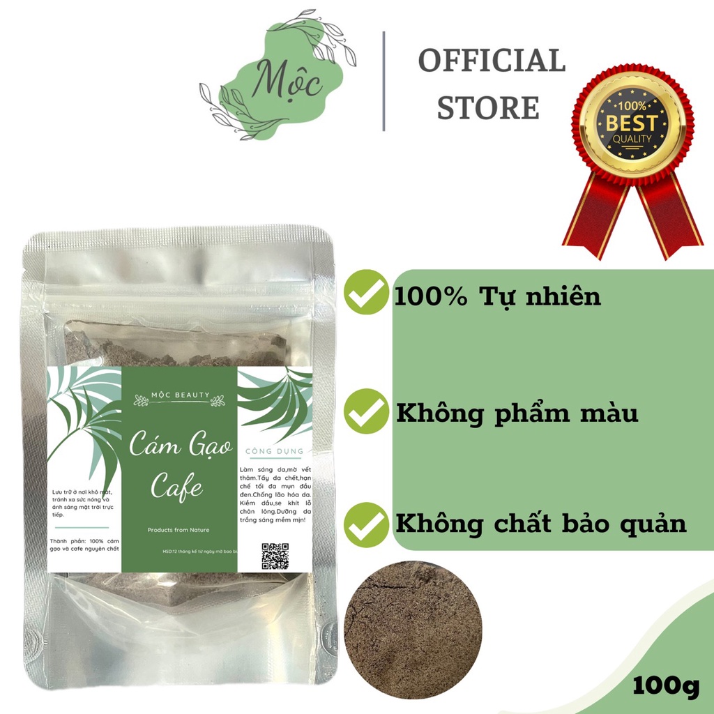 1kg cám gạo cafe tắm trắng, tẩy tế bào chết