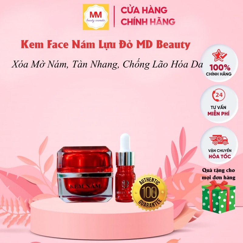 Kem Face Nám Lựu Đỏ MD Beauty, Xóa Mờ Thâm Nám Tàn Nhang, Dưỡng Trắng Da [ CHÍNH - HÃNG ]