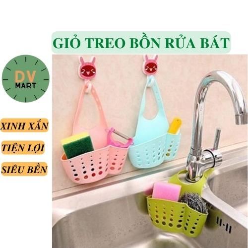 Giỏ đựng đồ rửa bát treo tiện dụng, giỏ lưới nhựa đựng đồ treo bồn rửa chén bát nhà tắm đa năng thoát nước khô ráo