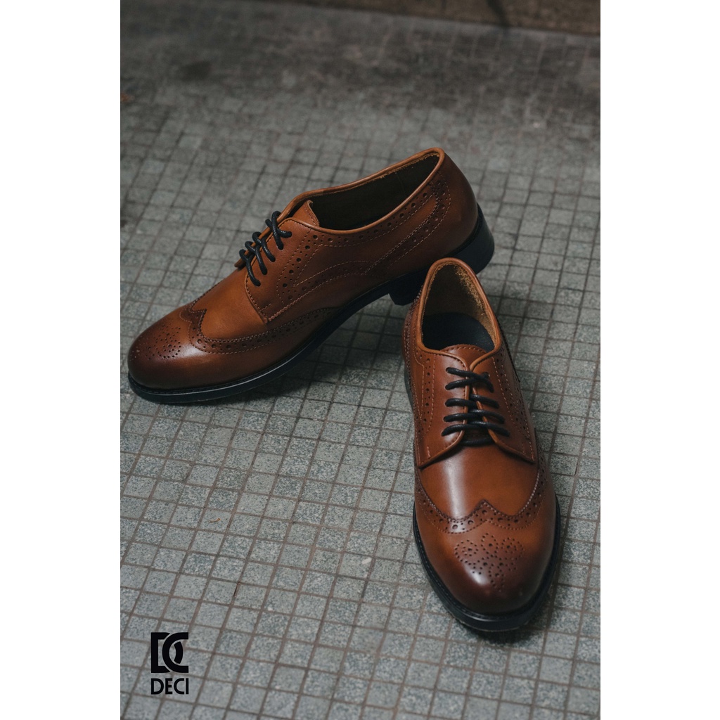 Giày da DECI dòng Derby Brogue công sở màu nâu OXFORD HA2