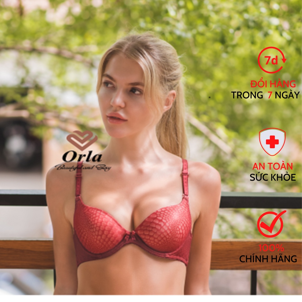 Áo ngực Orlas ren lưới mút vừa/áo lót quả trơn có gọng