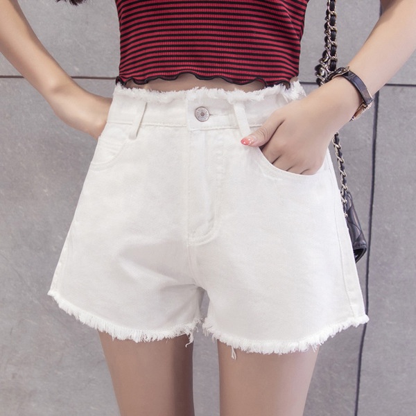 Jeans women's new Joker Korean denim loose student hot pants slim summer wide legs high waist shorts women