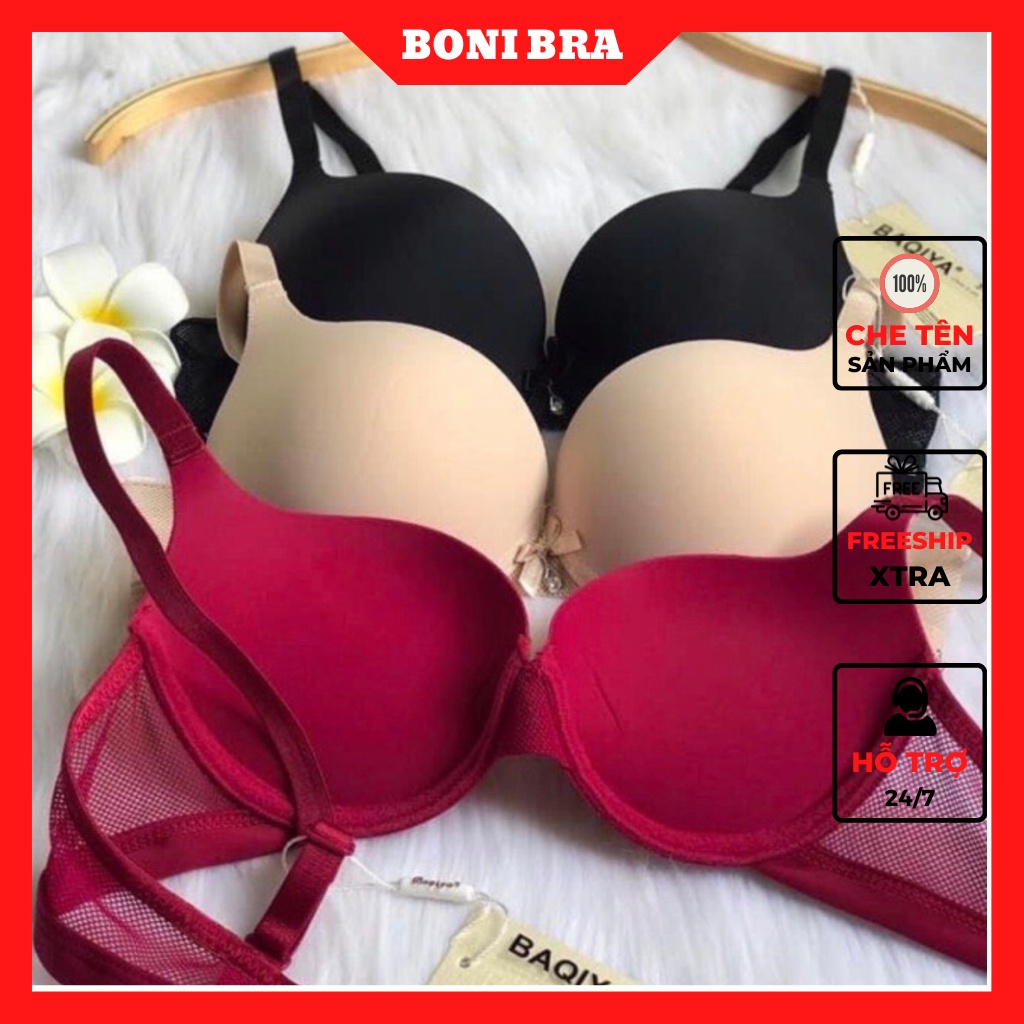 Áo Lót Thái Baqiya Siêu Nâng Đẩy Ngực BONI BRA, Áo Chíp Nữ Có Gọng Đệm Dày Siêu Độn Loại Đẹp K32