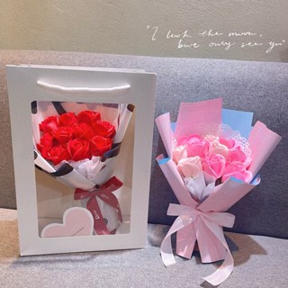 Hoa sáp bó 10 bông kèm túi đựng+ thiệp+đèn