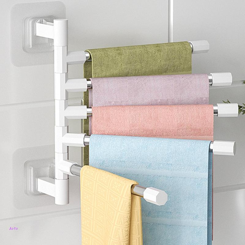 Giá Treo Khăn Gắn Tường Chống Gỉ Có Thể Gấp Gọn Tiện Dụng Cho Gia Đình