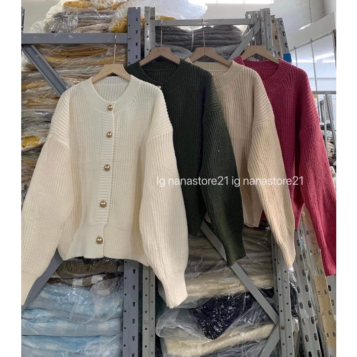 Áo len cardigan cổ tròn Nana21 Nanastore21