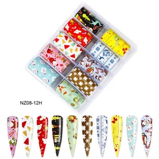 Foil dán móng tay trang trí nail ( mẫu noel )