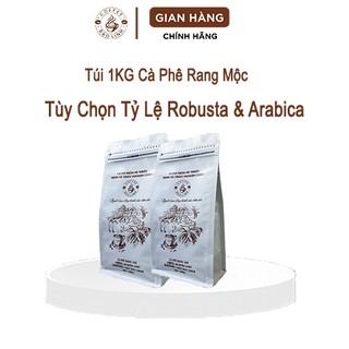 Túi 1 kg cà phê rang mộc bảo linh coffee đủ thành phần robusta & arabica pha phin, pha máy, nguyên hạt
