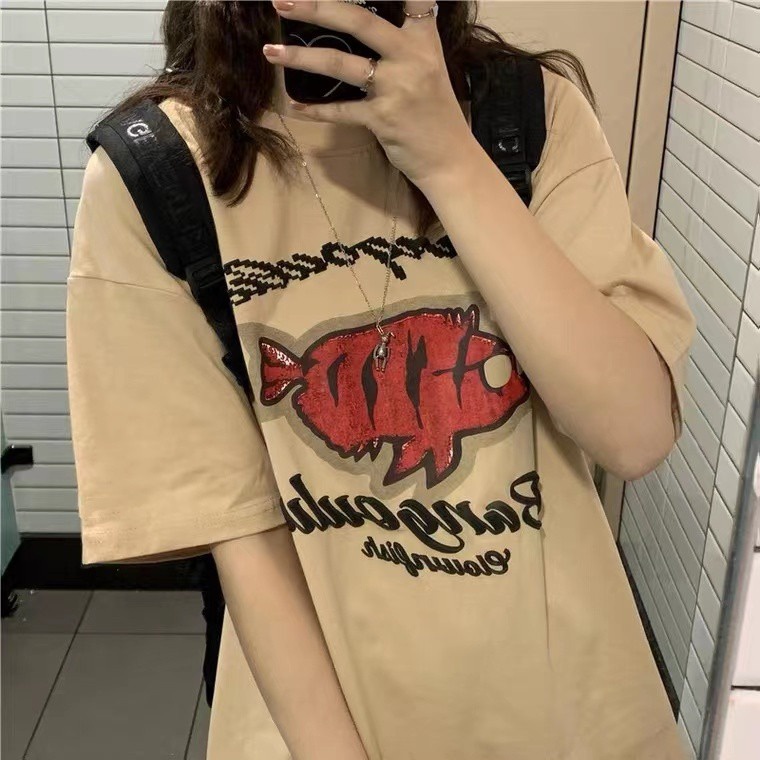 NRVP Áo Thun Unisex Mùa Hè Dáng Suông Tay Cộc Phong Cách Hàn Quốc Cho Nam Nữ