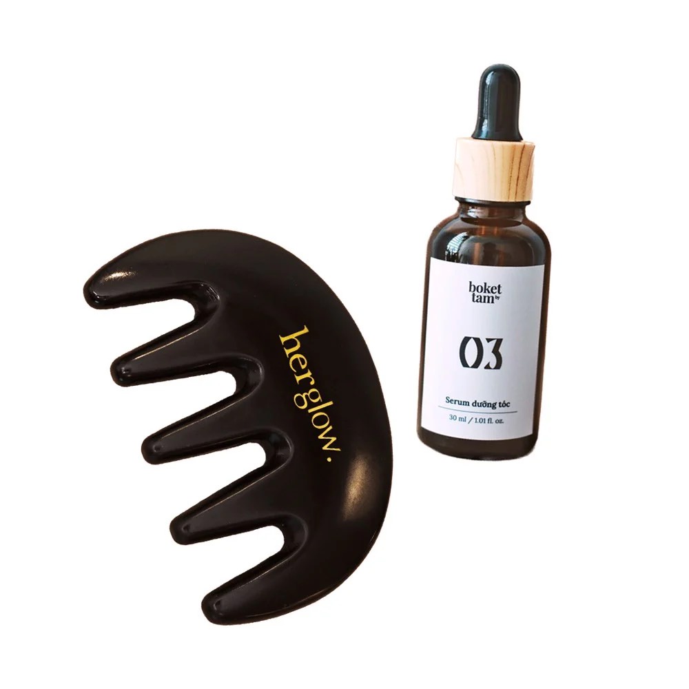 Bộ Trị Liệu: Lược Gua Sha Và Serum Dưỡng Tóc Boket By Tam