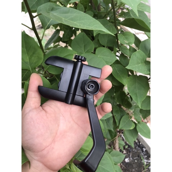 Kẹp điện thoại nhôm gắn chân gương xoay gập 360