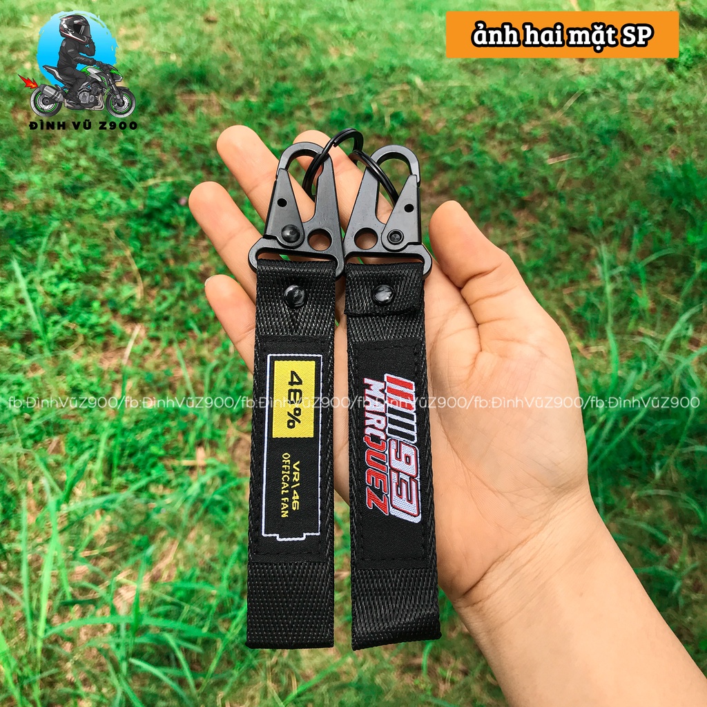 Móc khóa APRILIA, REPSOL, POLICE, 299 KM/H, ... đầu bấm CHẮC CHẮN, dây vải DÀY DẶN, logo sắc nét không phai màu