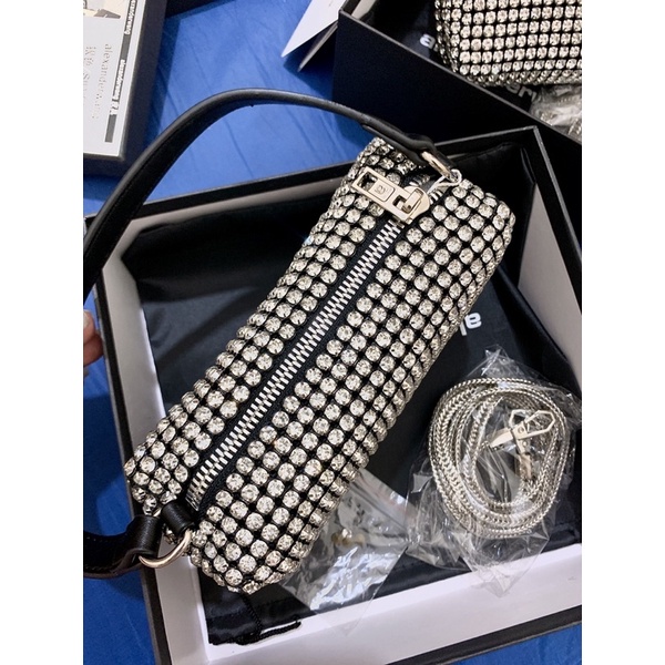 Túi xách đính đá siêu sáng cầm tay, gắn chữ đá quai cầm full box hàng chuẩn quảng châu loại 1, túi xách Linahop