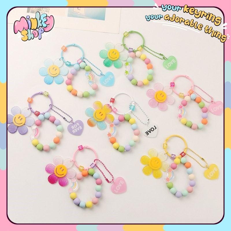 Móc Khoá Hoa Mặt Cười Đẹp Dễ Thương Cute Quà Tặng Ý Nghĩa Phụ Kiện Túi Xách Balo Oto Cặp Xách Đáng Yêu 02MKH -Minkey