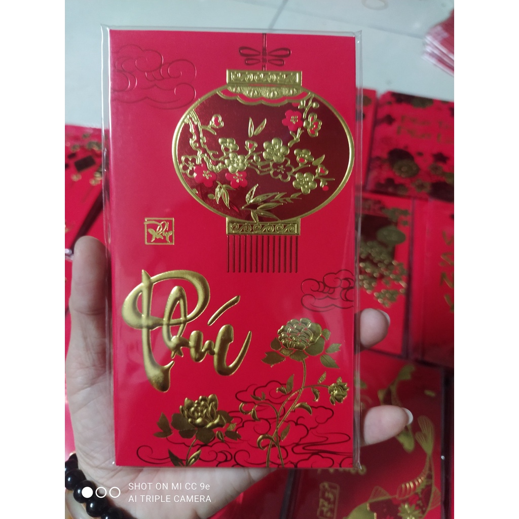 COMBO 30 BAO LÌ XÌ GIẤY DÀY IN NHŨ VÀNG SIÊU ĐẸP