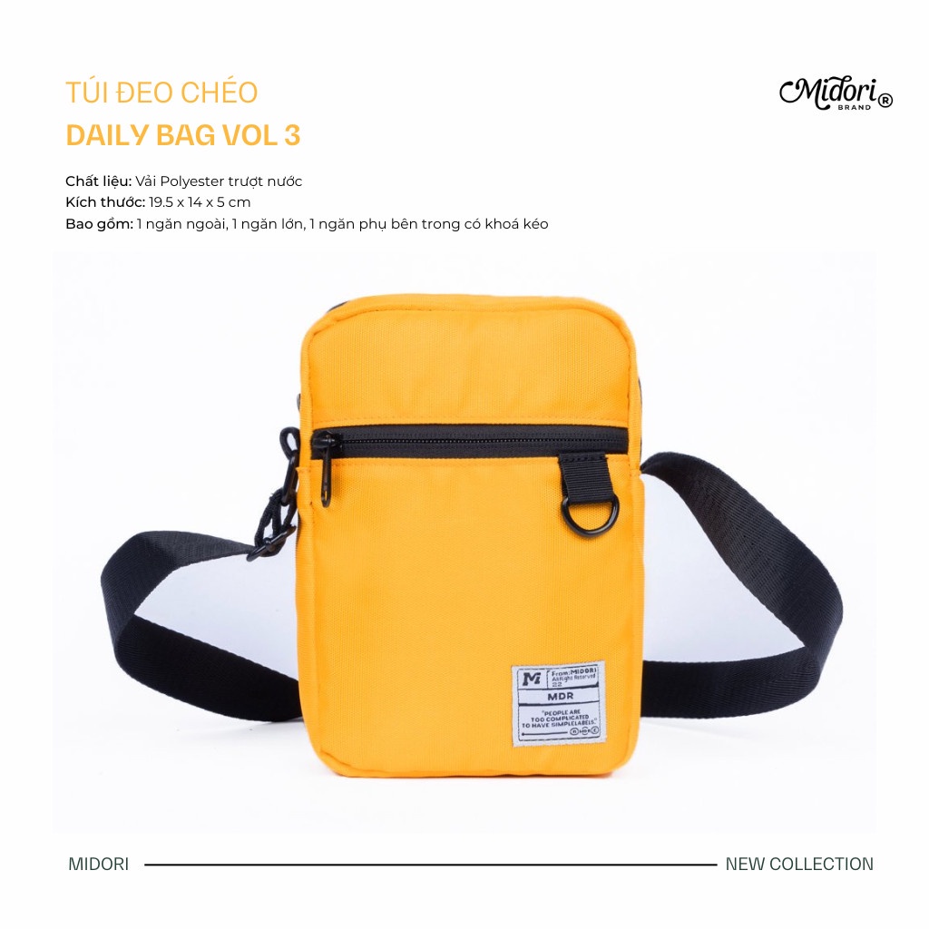 EDIT Túi đeo chéo Daily Bag thời trang nam nữ cao cấp Chất liệu chống thấm nước Local Brand Midori M Studio