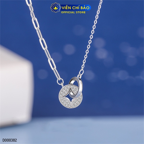 Dây chuyền tròn lồng chất liệu bạc 925 thời trang phụ kiện trang sức nữ Viễn Chí Bảo D000382