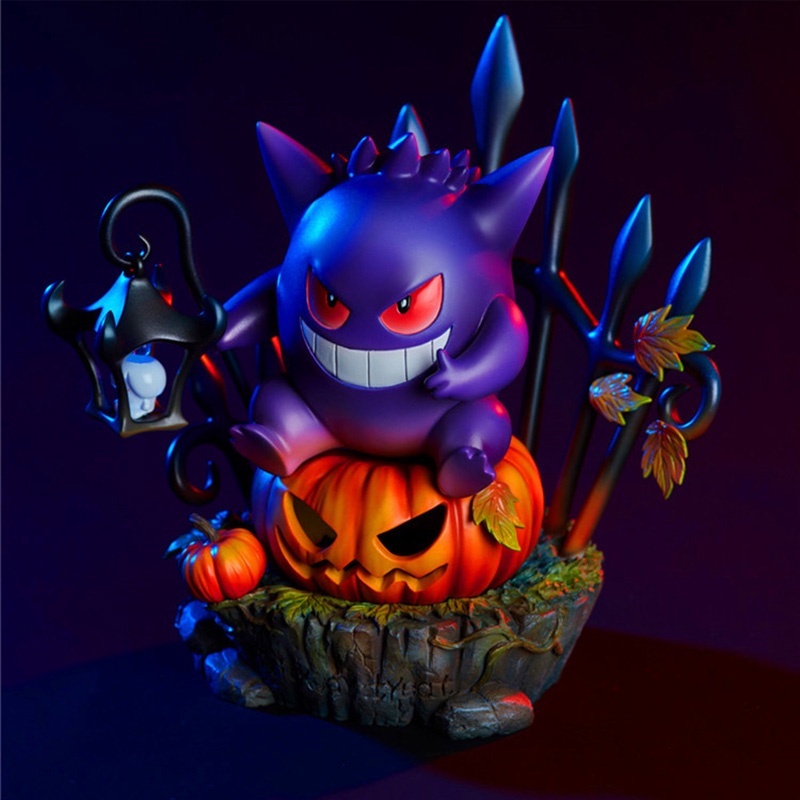 Mô Hình Đồ Chơi Nhân Vật Anime Pokemon Geng Ghost Bí Ngô Mặt Trăng Bằng Nhựa Resin Làm Quà Tặng Cho Bé