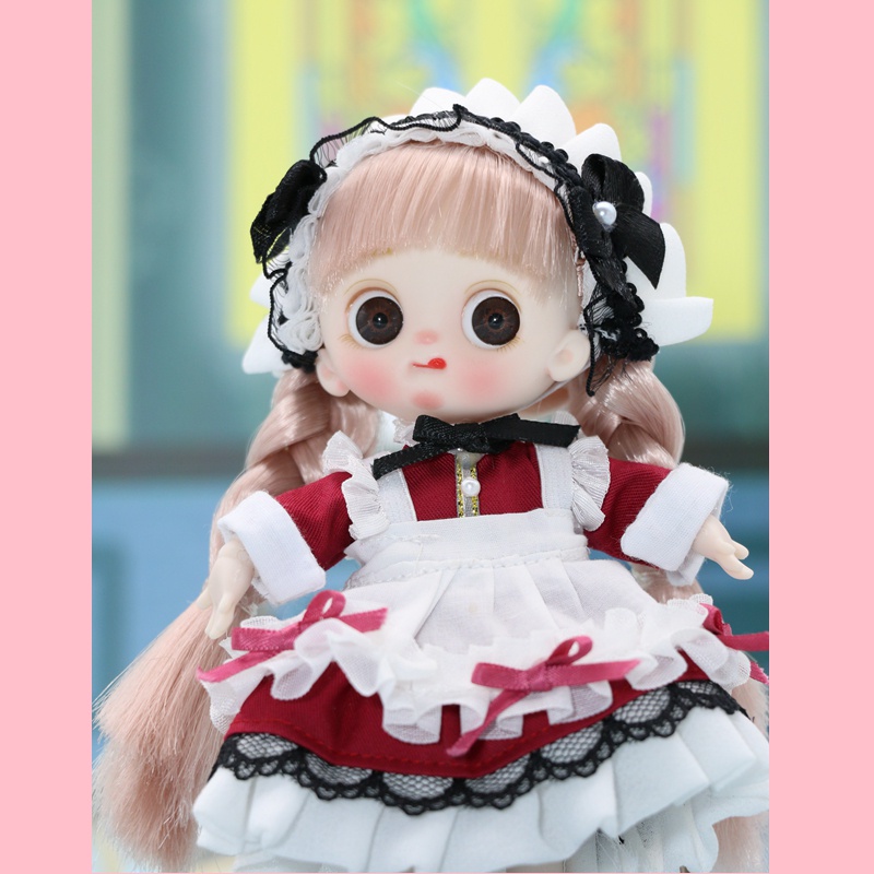 Búp Bê BJD 14cm Tỉ Lệ 1 / 12 Kèm Quần Áo Và Khớp Nối 12 Dễ Thương