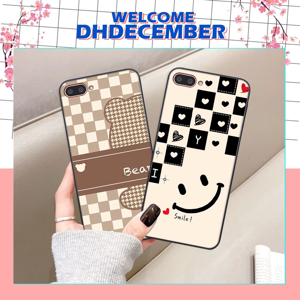 Ốp lưng Oppo A3S/ A1K / A5 2018 / REALME C2 in hình tim, kẻ vuông mẫu mới CỰC XINH