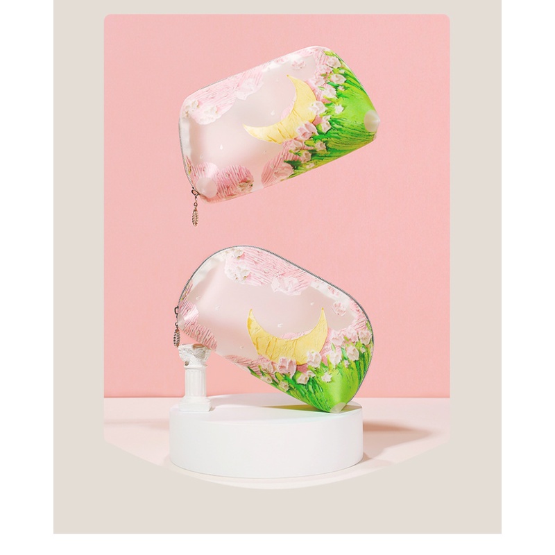 Túi Đựng Mỹ Phẩm Du Lịch Chất Liệu TPU Nhám Mờ Chống Thấm Nước In Họa Tiết