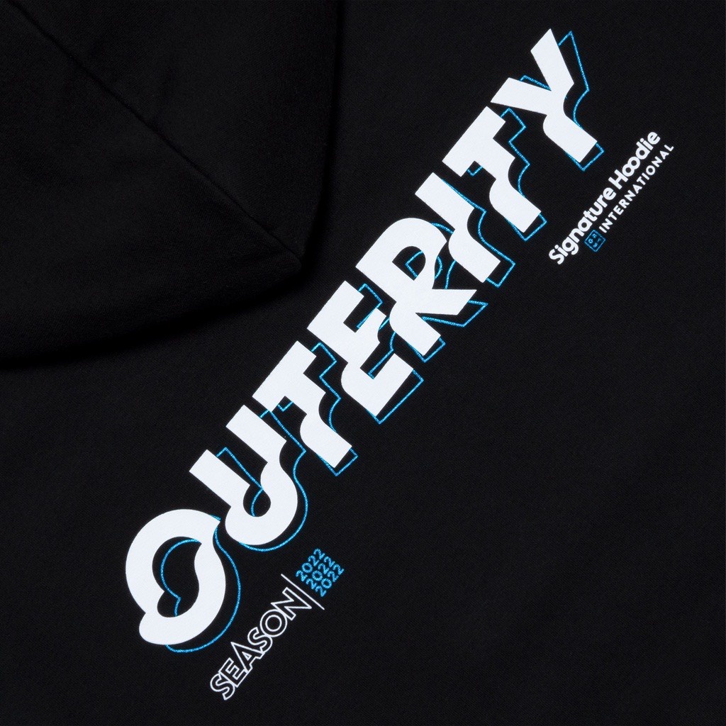 Áo khoác hoodie nam nữ Nỉ Bông Dày Outerity Signature Season 2022 / Màu Đen