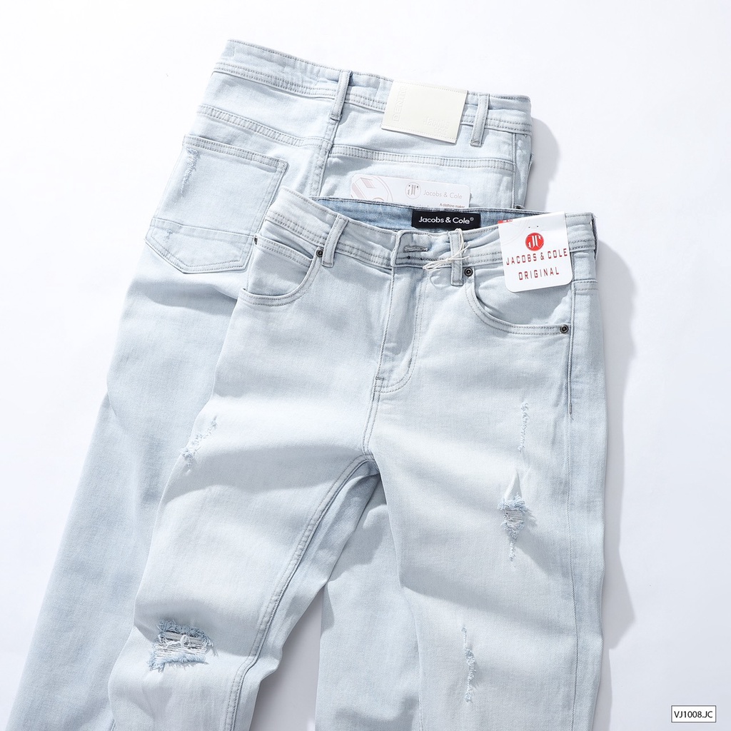 Quần jean dài nam màu wash xịn, quần bò nam,  thiết kế rách tua rua cá tính, bụi bặm