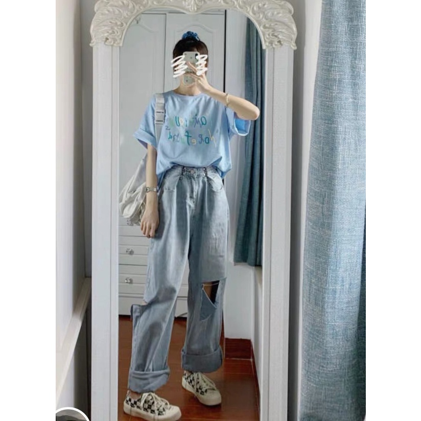 NRVP Áo Thun Unisex Mùa Hè Dáng Suông Tay Cộc Phong Cách Hàn Quốc Cho Nam Nữ